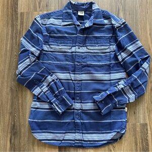 The North Face Men’s Arroyo Flannel Midweight Shirt Small Blue Striped‎ Pockets